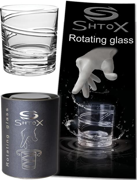 Shtox Roulette Rotating Glass Whiskey Scotch Bourbon Crystal Tumbler Crystal