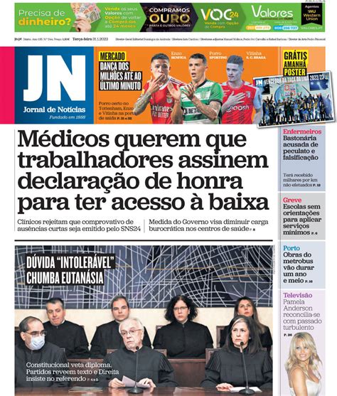 Capa Jornal De Not Cias Janeiro Capasjornais Pt