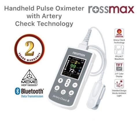 Rossmax Pulse Oximeter Handheld Full Accessories Ellir Enterprise