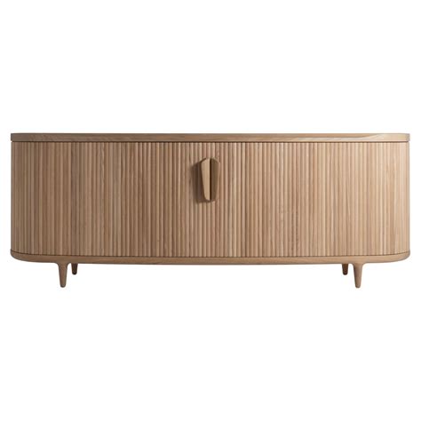 Revised Amberley Low Solid Walnut Buffet Credenza Sideboard For