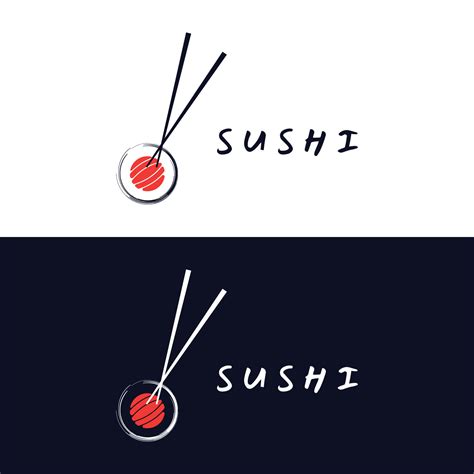 Sushi Logo Template Designseafood Or Traditional Japanese Cuisine With