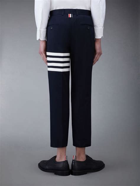 Cotton Twill Bar Chino Trousers Thom Browne