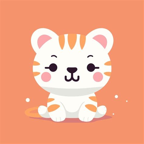 Mascote do tigre bebê ilustração do tigre kawai Vetor Premium