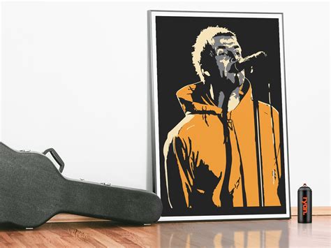 Liam Gallagher Poster Art Print Orange Parka Artwork Etsy