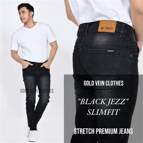 Jual Celana Jeans Pria Sobek Lutut Ripped Panjang Bahan Stretch Tebal