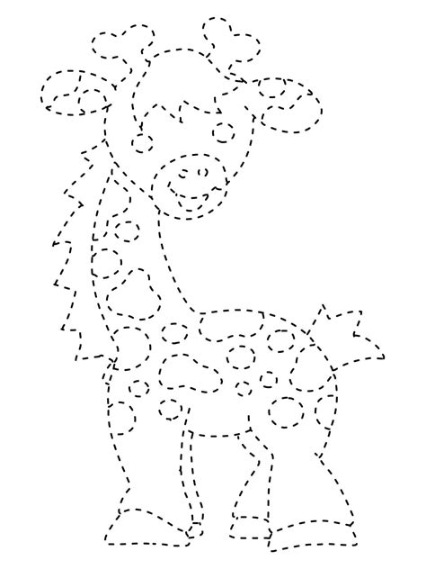 Giraffe Tracing coloring pages - ColoringLib