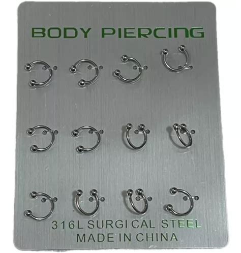 Kit Piercing Ferradura Septo A O Cir Rgico Mm