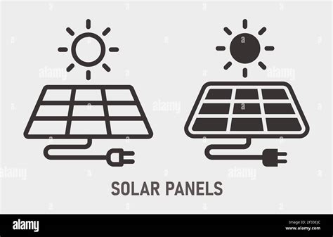 Sun And Solar Panel Icon On White Background Vector Illustration Stock