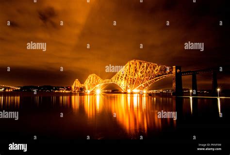 Forth Bridge at Night, Edinburgh Stock Photo - Alamy