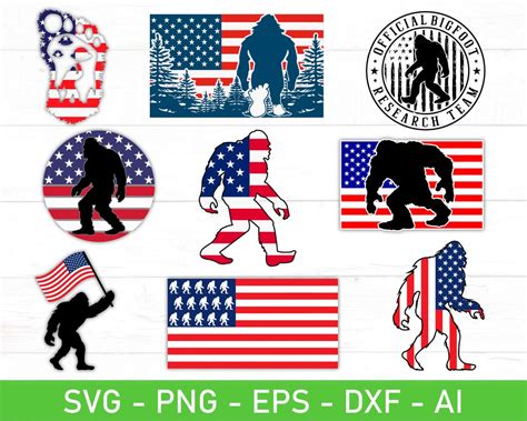 Bigfoot Flag Svg Bundle Bigfoot Svg Bundle Sasquatch Cricut