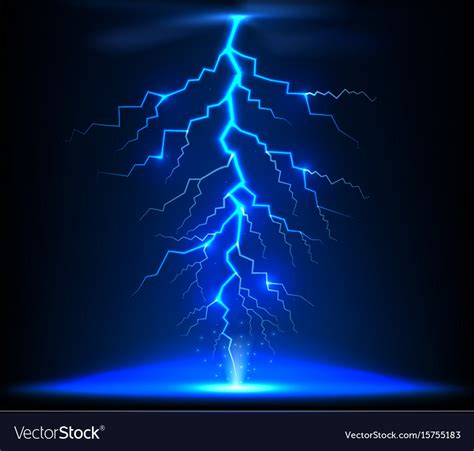 Lightning Of Blue With A Black Background Vector Image