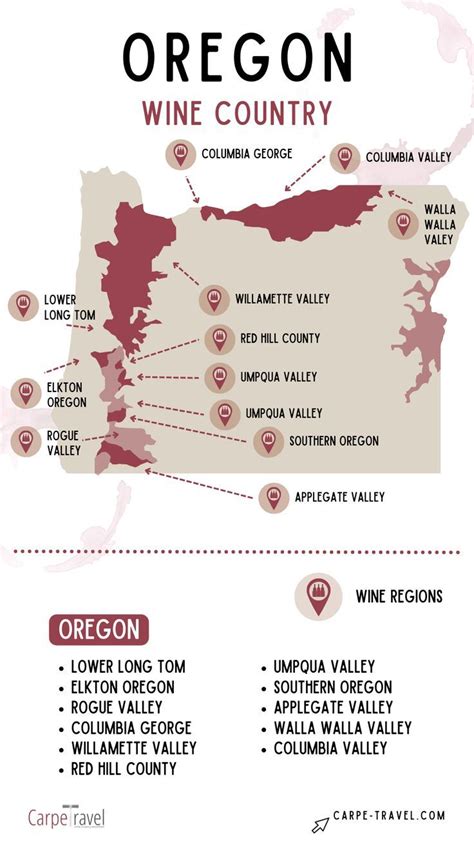 Oregon Wine Regions Map Oregon Wine Willamette Valley