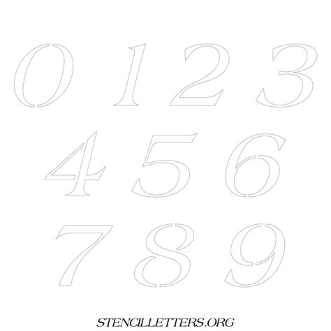 Free Printable Numbers Stencils Design Style 37 Italic Stencil