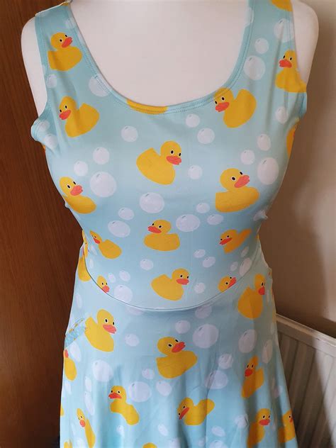 Rubber Duck Cute Print Skater Dress Sizes S 5xl Plus Size Etsy