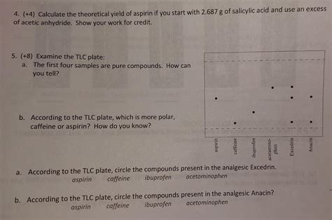 Solved Calculate The Theoretical Yield Of Aspirin If Chegg