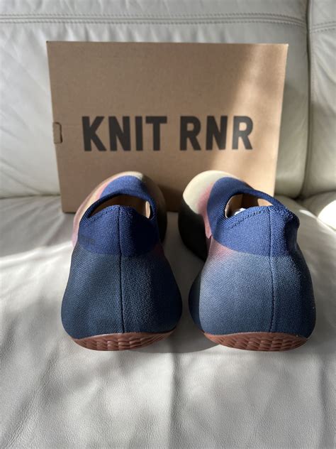 In Hand Look At The Yeezy Knit Rnr Fade Indigo Modern Notoriety