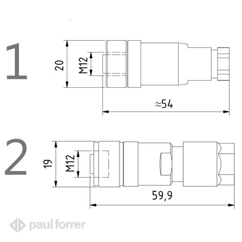 Paul Forrer AG Gerätestecker 5 polig IG M12x1