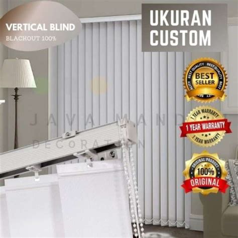 Jual Custom Tirai Jendela Gulung Vertical Blinds Blackout Tidak