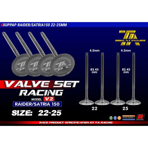 Valve Kit Set In Ex Genuine Ta Racing For Suzuki Raider Fi