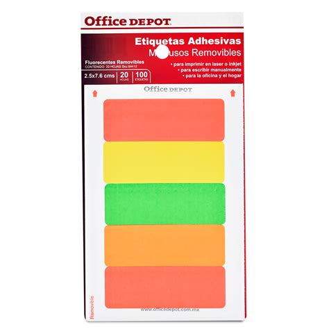 Etiquetas Rectangulares Office Depot Colores 100 Pzs Office Depot Mexico