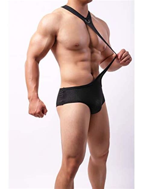 Buy Mismxc Men S Mankini Swimsuit Thong Borat Style V Sling Stretch