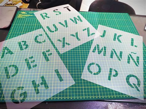 Stencil Letras Alfabeto Cm P Pinturas E Aerografias Elo