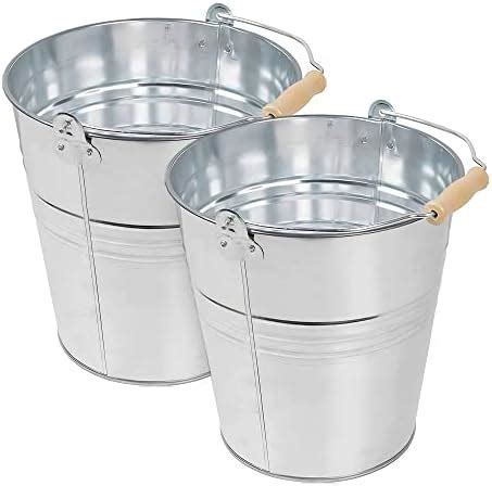 Metal Bucket Pack Of Strong Galvanized Steel Bucket L With