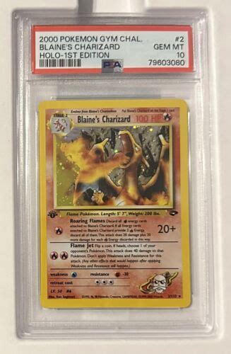 Pokemon 1st Edition Gym Challenge Blaine S Charizard PSA 10 GEM MINT