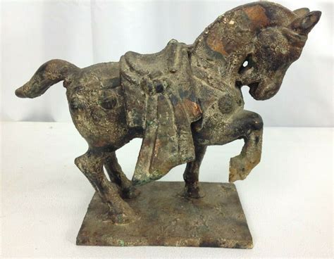 Vintage Chinese Asian Tang Dynasty Horse Figure Cast Iron Bronze