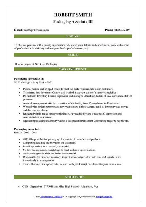 10 Packaging Associate Resume Samples And Templates For 2025