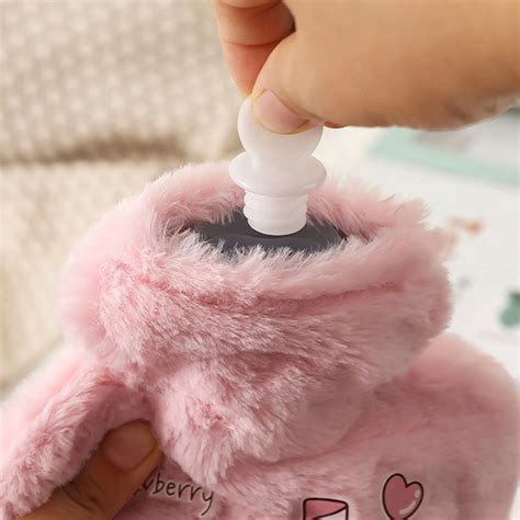 Cartoon Plush Rabbit Bear Hot Water Bottle Water Filling Small Warm Water Bag Daraz Lk