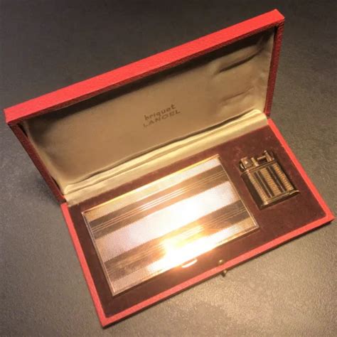 Coffret Lancel Briquet Essence Boite Cigarettes Rare Vintage