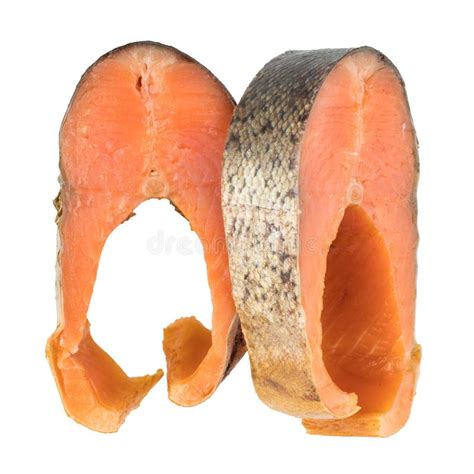 Slices Of Cold Smoked Pink Salmon Or Humpback Salmon Isolated On Stock