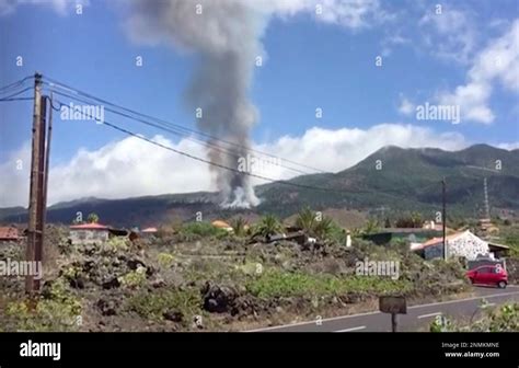 This Image Taken From Video Shows The Volcanic Eruption In La Palma