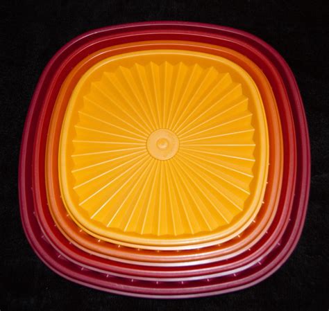 New Vintage Tupperware Servalier Bowls Set Sunburst Seals Bowls Clear