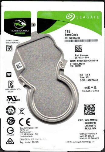 ST1000LM048 P/N: 2E7172-500 F/W: SDM1 WU WES Seagate 1TB | eBay