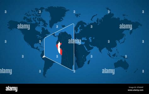 Detailed World Map With Pinned Enlarged Map Of Peru And Neighboring