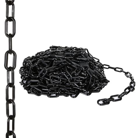 Buy Acrux7 Plastic Chain 82FT Black Safety Barrier Chain Link Light