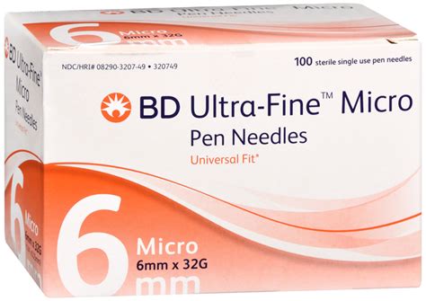 Bd Ultrafine Micro Pen Needle G X Mm Ct