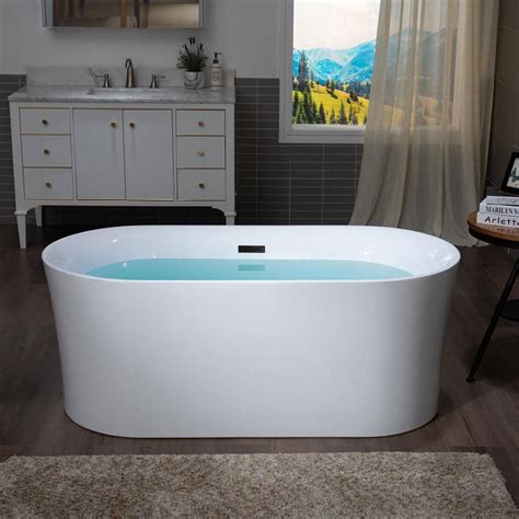 WOODBRIDGE Coli 59 In Acrylic FlatBottom Double Ended Bathtub With