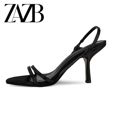 Zazb Brand Custom Leather High Heels Shoes For Women Sandals Slim Sexy