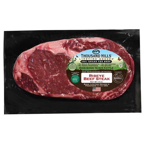 Thousand Hills Lifetime Grazed 100 Grass Fed Beef Ribeye 8 Oz Delivery Or Pickup Near Me