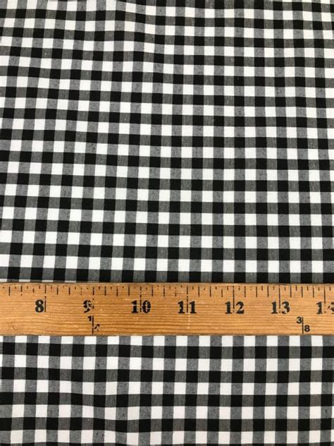 14″ Black Gingham Checkered Poly Cotton Sal Tex Fabrics Inc