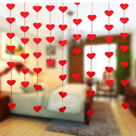 Romantic Red Hearts DIY Wedding Decoration Wedding Room Arrangement Non ...