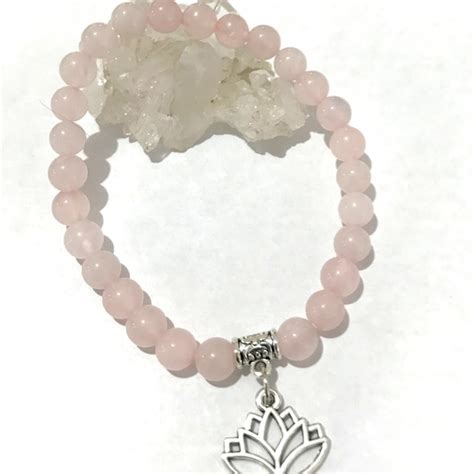 Pulseira Japamala Contas Quartzo Rosa E Flor De Lotus Elo