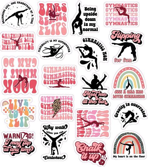 Gymnastics Stickers Waterproof Vinyl Stickers 2 Wide Gy01