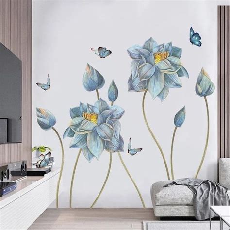 Lotus Flowers Wall Stickers Wall Painting Decor Mural Wall Art Flower