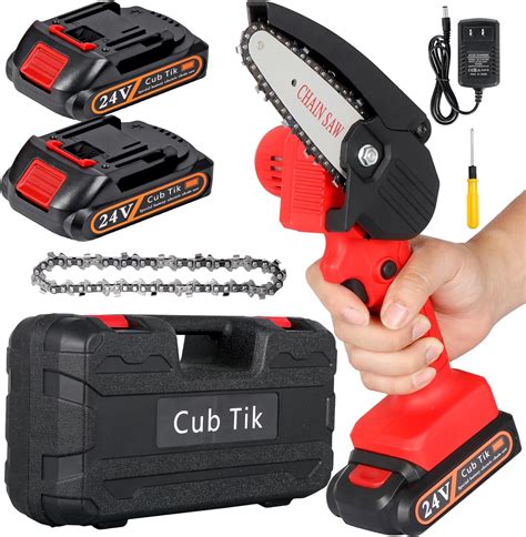 Mini Chainsaw Cordless 4 Inch Battery Powered Chainsaw One Hand Electric Chainsaw