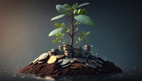 Premium Photo Growing Money Plant On Coins Finance And Investment