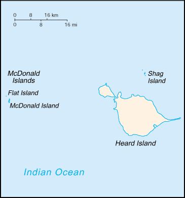 Map of Heard Island and McDonald Islands